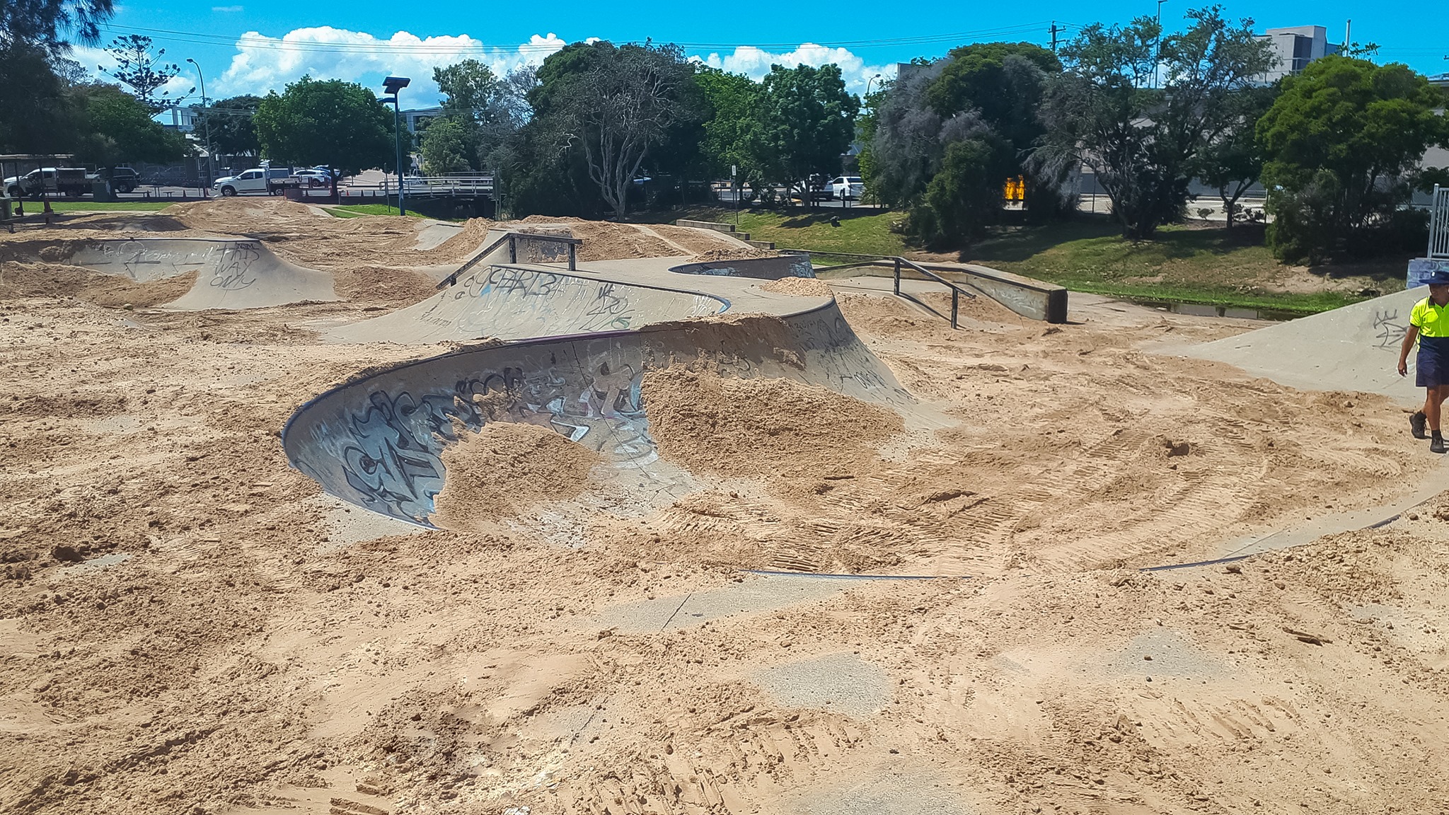 Read more about the article Can filling a skatepark with sand promote social distancing?